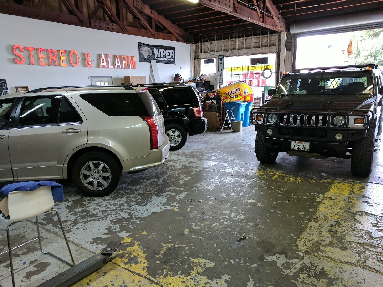 Garage Interior with Cars